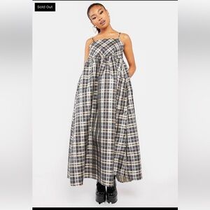 Sister Jane Black and White Plaid Maxi Dress